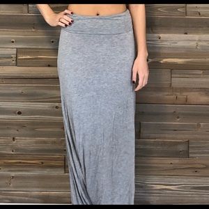 Jersey Gray Maxi Skirt